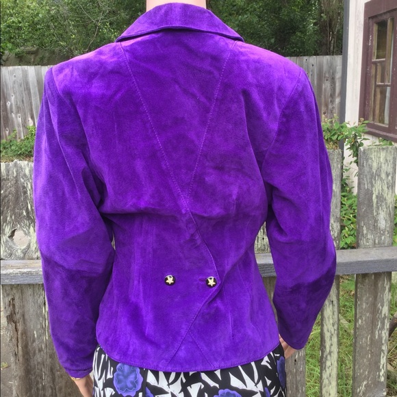 AMAZING Vintage Dino’z Purple Suede Jacket - Picture 3 of 6